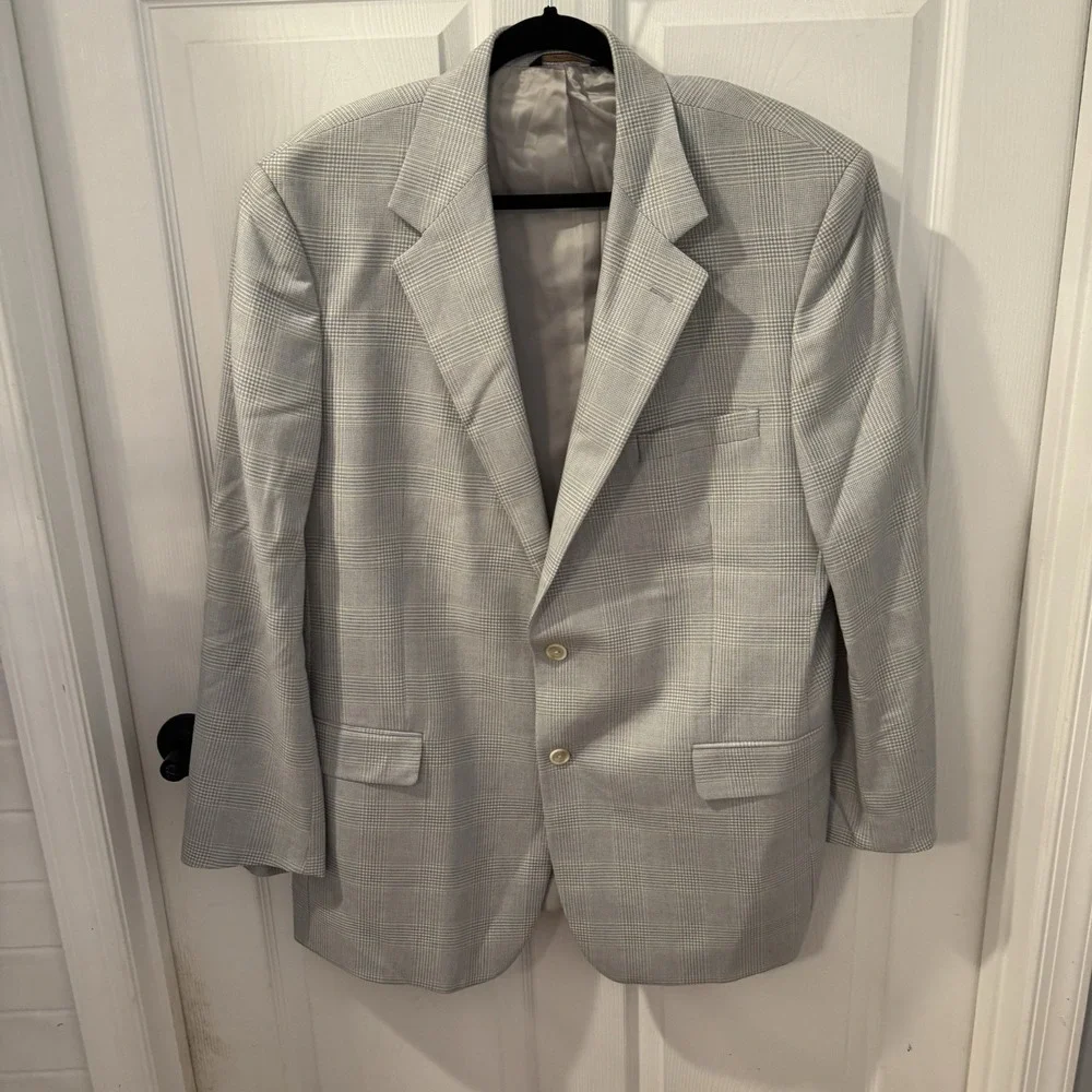 Brooks Brothers Stretch Blazer Mens 45 L Blue Sport Jacket Wool Academia Luxury